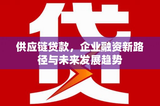 秦汉供应链贷款，企业融资新路径与未来发展趋势