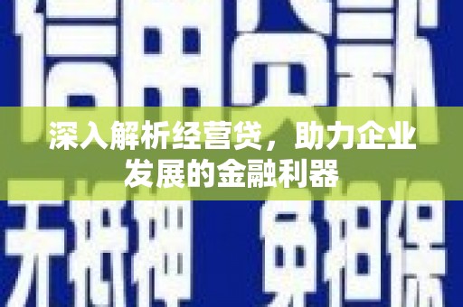黄平深入解析经营贷，助力企业发展的金融利器