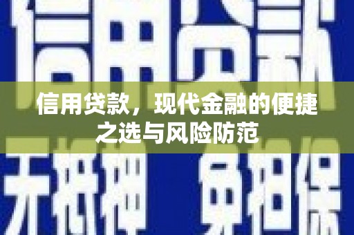 高埗信用贷款，现代金融的便捷之选与风险防范