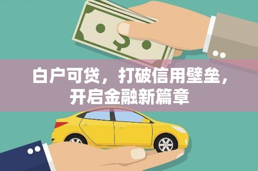 绥滨白户可贷，打破信用壁垒，开启金融新篇章