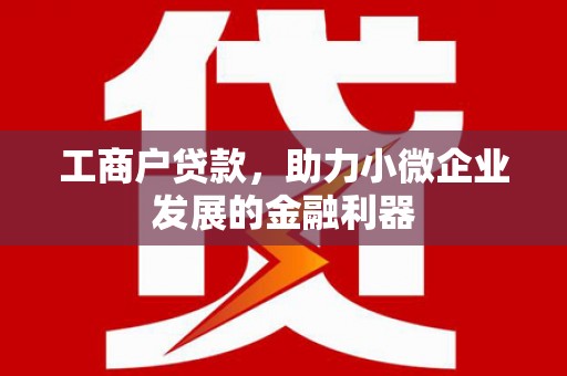 永靖工商户贷款，助力小微企业发展的金融利器