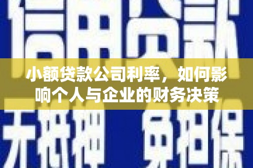 普陀小额贷款公司利率，如何影响个人与企业的财务决策