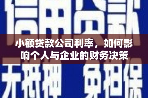 津南小额贷款公司利率，如何影响个人与企业的财务决策