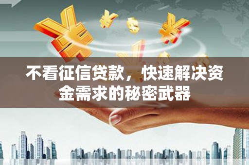 资阳不看征信贷款，快速解决资金需求的秘密武器
