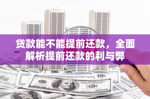 喜德贷款能不能提前还款，全面解析提前还款的利与弊