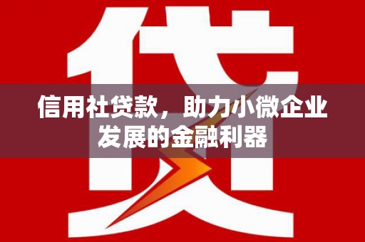 沐川信用社贷款，助力小微企业发展的金融利器
